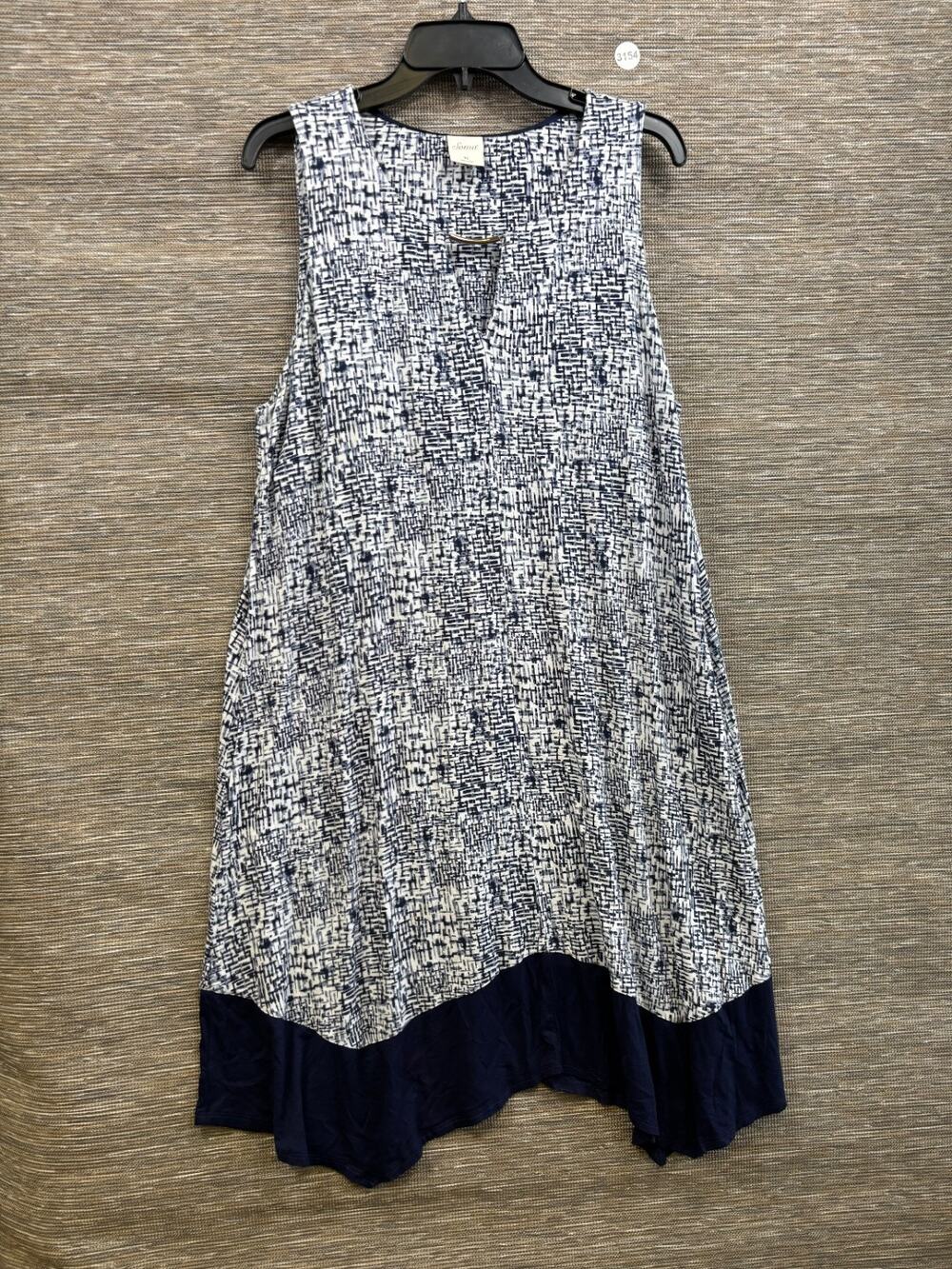 Soma Shift Dress Women's Size XL Blue White Abstract Stretch Sleeveless Pockets